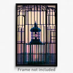 Pixel Art Poster - Wire Frame Belvedere (8 Bit Psychedelic Video Game Print)