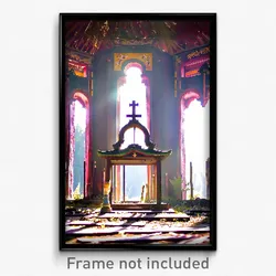 Pixel Art Poster - Abandoned Shrine (8 Bit Psychedelic Trippy Video Game Print)