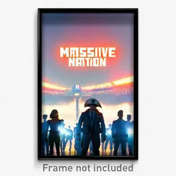 Pixel Art Poster - Massive Nation (8 Bit Psychedelic Trippy Video Game Print)