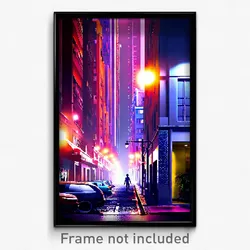 Pixel Art Poster - Striking Street (8 Bit Psychedelic Trippy Video Game Print)