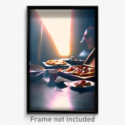 Pixel Art Poster - Small Pizza (8 Bit Psychedelic Trippy Weird Video Game Print)