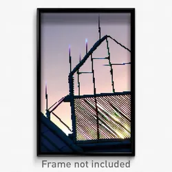 Pixel Art Poster - Wire Frame Glitchy Gable (8 Bit Psychedelic Video Game Print)