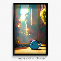 Pixel Art Poster - Lost Mews (8 Bit Psychedelic Trippy Weird Video Game Print)
