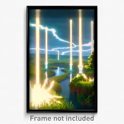 Pixel Art Poster - Electric Fen (8 Bit Psychedelic Trippy Video Game Print)