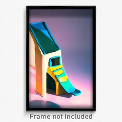 Pixel Art Poster - Extra Small Slide (8 Bit Psychedelic Trippy Video Game Print)