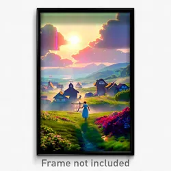 Pixel Art Poster - Bountiful Settlement (8 Bit Psychedelic Video Game Print)