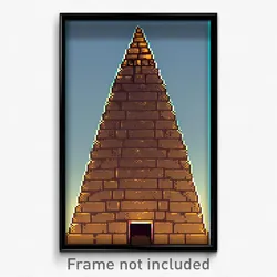 Pixel Art Poster - Brown Pyramid (8 Bit Psychedelic Trippy Video Game Print)