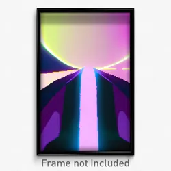 Pixel Art Poster - Glitchy Landing (8 Bit Psychedelic Trippy Video Game Print)