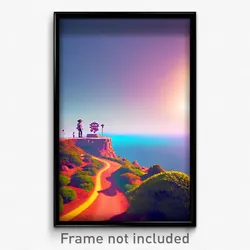 Pixel Art Poster - Quirky Bluff (8 Bit Psychedelic Trippy Video Game Print)