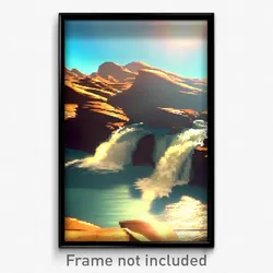 Pixel Art Poster - Tan Rapids (8 Bit Psychedelic Trippy Weird Video Game Print)