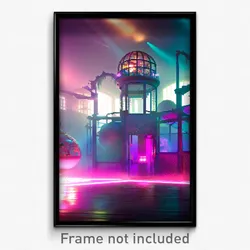 Pixel Art Poster - Insane Terrarium (8 Bit Psychedelic Trippy Video Game Print)