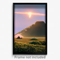 Pixel Art Poster - Distant Mound (8 Bit Psychedelic Trippy Video Game Print)