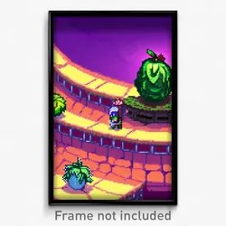 Pixel Art Poster - Fruity Chasm (8 Bit Psychedelic Trippy Video Game Print)