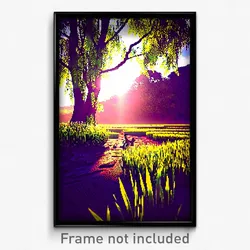 Pixel Art Poster - Lost Meadow (8 Bit Psychedelic Trippy Weird Video Game Print)