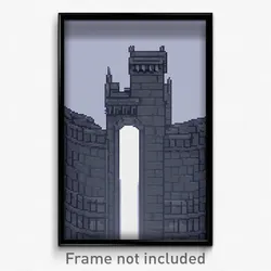 Pixel Art Poster - Gray Keep (8 Bit Psychedelic Trippy Weird Video Game Print)