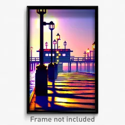 Pixel Art Poster - Showy Wharf (8 Bit Psychedelic Trippy Weird Video Game Print)