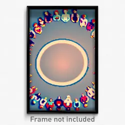 Pixel Art Poster - Unwelcoming Circle (8 Bit Psychedelic Video Game Print)