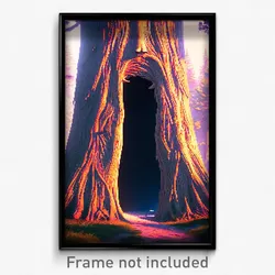 Pixel Art Poster - Unwelcoming Hollow (8 Bit Psychedelic Video Game Print)