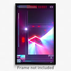 Pixel Art Poster - Digital Way (8 Bit Psychedelic Trippy Weird Video Game Print)