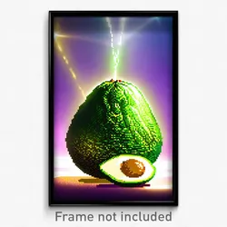 Pixel Art Poster - Dazzling Avocado (8 Bit Psychedelic Trippy Video Game Print)