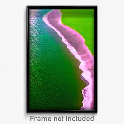Pixel Art Poster - Green Shore (8 Bit Psychedelic Trippy Weird Video Game Print)