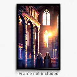 Pixel Art Poster - Complicated Abbey (8 Bit Psychedelic Trippy Video Game Print)