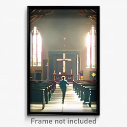 Pixel Art Poster - Buoyant Church (8 Bit Psychedelic Trippy Video Game Print)