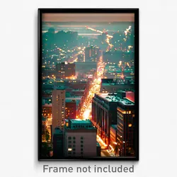 Pixel Art Poster - Unnatural American City (8 Bit Psychedelic Video Game Print)