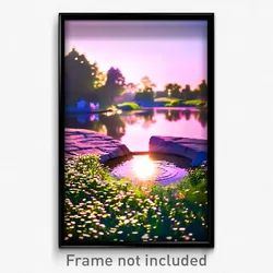 Pixel Art Poster - Adorable Pond (8 Bit Psychedelic Trippy Video Game Print)
