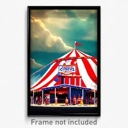 Pixel Art Poster - Famous Circus (8 Bit Psychedelic Trippy Video Game Print)