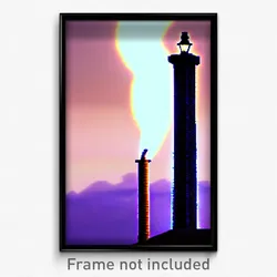 Pixel Art Poster - Frightening Chimney (8 Bit Psychedelic Video Game Print)