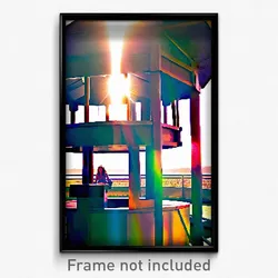 Pixel Art Poster - Sunny Pulpit (8 Bit Psychedelic Trippy Video Game Print)