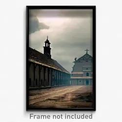 Pixel Art Poster - Gloomy Monastery (8 Bit Psychedelic Trippy Video Game Print)