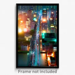 Pixel Art Poster - Deadly Chinese City (8 Bit Psychedelic Video Game Print)