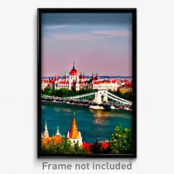 Pixel Art Poster - Brisk Budapest (8 Bit Psychedelic Trippy Video Game Print)