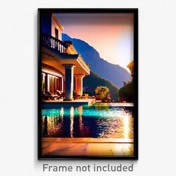 Pixel Art Poster - Tremendous Villa (8 Bit Psychedelic Trippy Video Game Print)