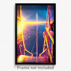 Pixel Art Poster - Dazzling Strait (8 Bit Psychedelic Trippy Video Game Print)