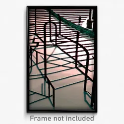 Pixel Art Poster - Complex Wire Frame Labyrinth (8 Bit Video Game Print)