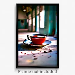 Pixel Art Poster - Abandoned Hot Tea (8 Bit Psychedelic Trippy Video Game Print)