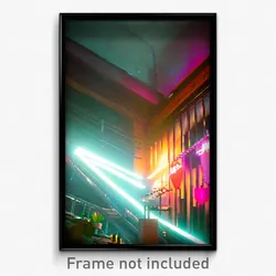 Pixel Art Poster - Electric Hideaway (8 Bit Psychedelic Trippy Video Game Print)