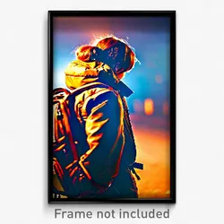 Pixel Art Poster - Cold Backpack (8 Bit Psychedelic Trippy Video Game Print)