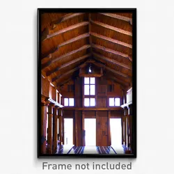 Pixel Art Poster - Wooden Historical Architecture (8 Bit Video Game Print)
