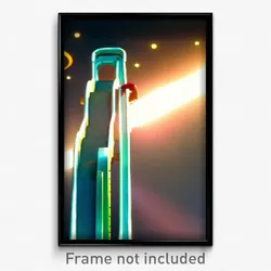 Pixel Art Poster - Imaginary Slide (8 Bit Psychedelic Trippy Video Game Print)