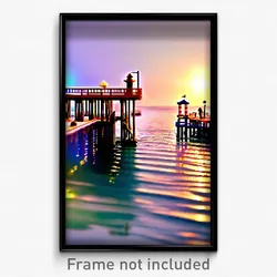 Pixel Art Poster - Miniature Pier (8 Bit Psychedelic Trippy Video Game Print)