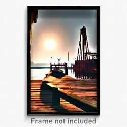 Pixel Art Poster - Wooden Port (8 Bit Psychedelic Trippy Weird Video Game Print)