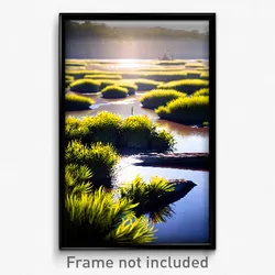 Pixel Art Poster - Interesting Wetland (8 Bit Psychedelic Video Game Print)
