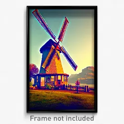 Pixel Art Poster - Uncommon Windmill (8 Bit Psychedelic Trippy Video Game Print)