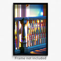 Pixel Art Poster - Bright Balustrade (8 Bit Psychedelic Trippy Video Game Print)
