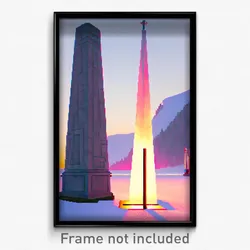 Pixel Art Poster - Arctic Obelisk (8 Bit Psychedelic Trippy Video Game Print)
