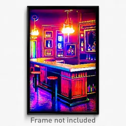 Pixel Art Poster - Artistic Bar (8 Bit Psychedelic Trippy Video Game Print)